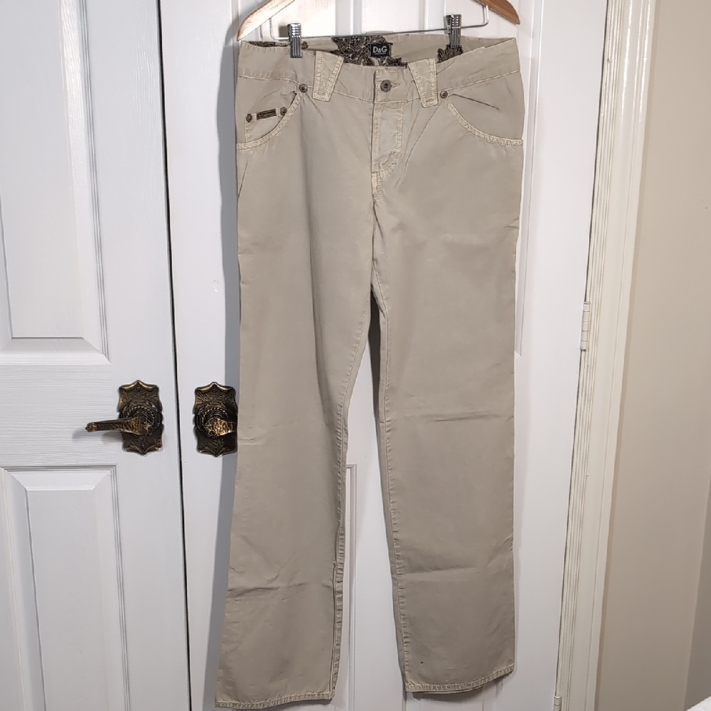 Dolce & Gabbana Vintage Cotton Cream Trousers Size 35